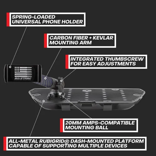 Miniatura 3 de Bulletpoint RubiGrid - Soporte de teléfono de metal para tablero compatible con Nissan Frontier 2022-2024