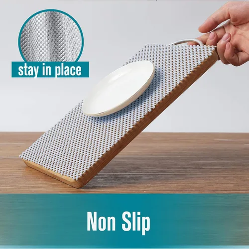 Miniatura 4 de Forro para estantes y cajones, no adhesivo, antideslizante y de agarre duradero, almohadilla limpia, tamaño completo 17.7 pulgadas x 20 pies