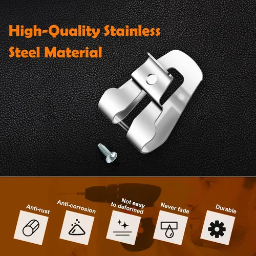 Miniatura 4 de Windspeed - 12 clips de metal para cinturón de repuesto para herramientas Dewalt, clips de cinturón de conductor de acero inoxidable