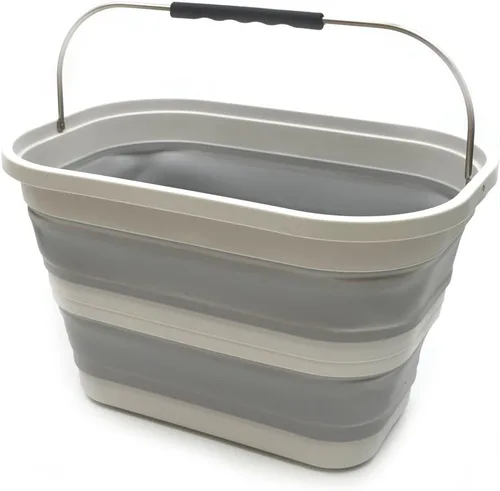 Miniatura 4 de SAMMART Cesta rectangular plegable de 20.8 L (5.49 galones), cubo de fregona plegable para limpieza de la casa, lavado de autos, almacenamiento