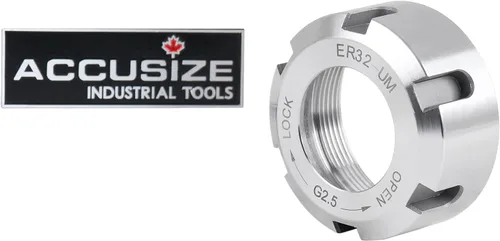 Miniatura 5 de Accusize Industrial Tools Tuerca de pinza ranurada ER32, equilibrada a 20.000 RPM en G2.5, ER32-NUT