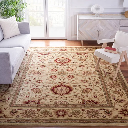 Miniatura 22 de SAFAVIEH Lyndhurst Collection - Alfombra de área de 9 x 12 pies, color marfil y rojo, diseño oriental tradicional, no desprende pelusa y de fácil