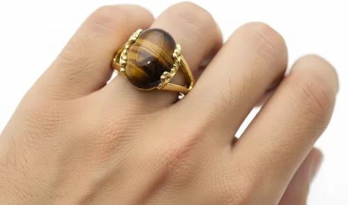 Miniatura 4 de 55Carat Elija su color Anillo de piedra genuina chapado en oro de 18 quilates ovalado hecho a mano joyería para regalo tamaños 4-13