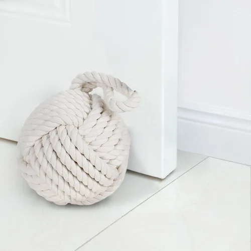 Miniatura 9 de Marwood Topes de Puerta con Nudo de Cuerda Decorativos Náuticos Tope de Puerta Marinero Hecho a Mano con Asa, Tope de Puerta Cuadrado