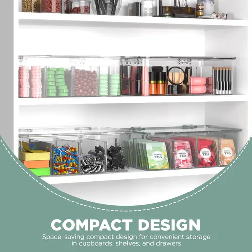 Miniatura 9 de Utopia Home - Organizador de bolsas de té con tapas, (1 unidad) Caja de almacenamiento transparente para despensa - Organizadores de partición