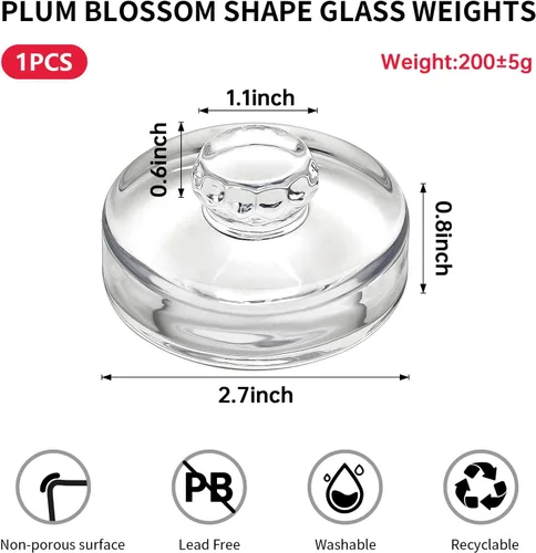 Miniatura 2 de Pesas de vidrio de fermentación con asas de fácil agarre, pesas transparentes para conservas y peso de vidrio de decapado para frascos Mason de boca