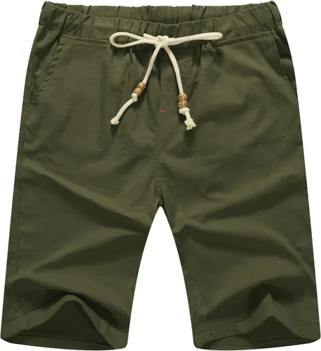 Miniatura 39 de Sailwind Pantalones cortos de lino para hombre, pantalones cortos casuales de playa con cordón