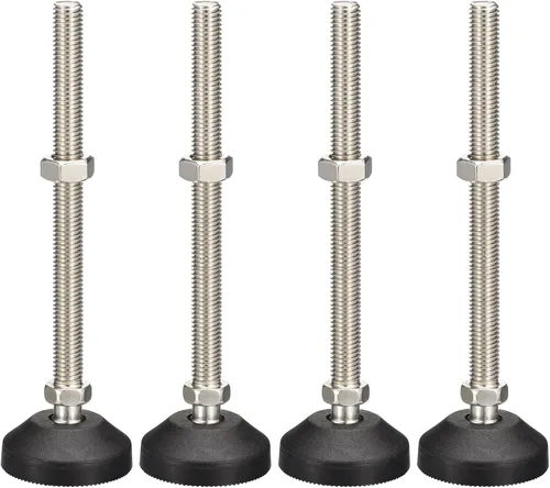 Miniatura 6 de uxcell Niveladores de muebles, 4 pies de nivelación universales de nailon M10x80x50mm, patas de mesa giratorias ajustables para muebles, máquinas