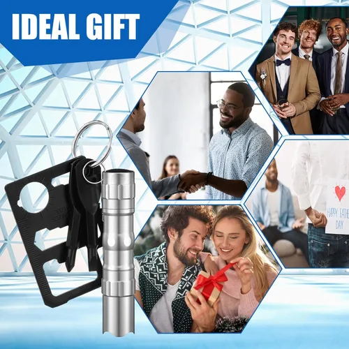 Miniatura 6 de Glooglitter 24 piezas de regalos pequeños para hombres, juego de mini destornillador, linterna, llavero, juego de multiherramientas para empleados