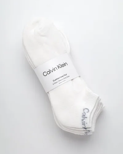 Miniatura 34 de Calvin Klein Calcetines para hombre, mezcla de algodón, acolchados, sin talla, forro de calcetines atléticos (6 unidades)