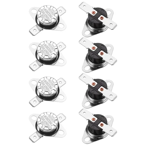 Miniatura 60 de uxcell KSD301 Termostato 32.0 °F/32 ° F 10 A Normalmente Cerrado N.C Ajuste Snap Disc Interruptor de temperatura para microondas, horno, cafeteras 2