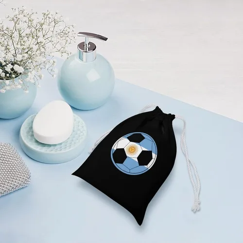 Miniatura 4 de Argentine Flag Football Drawstring Storage Pouch Bags Dust-Proof Gift Durable Bag for Home Travel