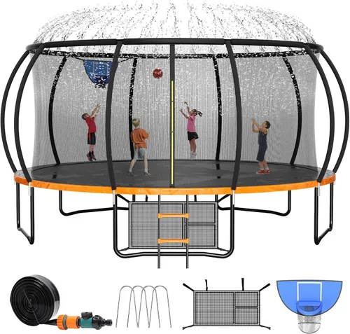 Miniatura 12 de Zevemomo - Trampolines de 8.0 pies, 10.0 pies, 12.0 pies, 14.0 pies, 16.0 pies, para exteriores, trampolines para niños y adultos, trampolines