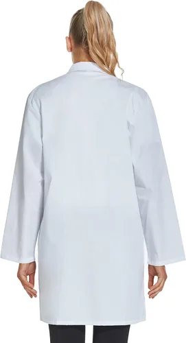 Miniatura 5 de Abrigo de laboratorio profesional para mujeres y hombres, manga larga, blanco, unisex