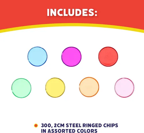 Miniatura 4 de POPULAR PLAYTHINGS 300 fichas de bingo con anillos de acero – Fichas de conteo de bordes de metal duraderas para aprendizaje en el aula