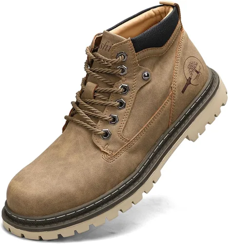 Miniatura 12 de Shaire Botas Chukka de cuero para hombre Botines con cordones para hombre Botas cómodas casuales