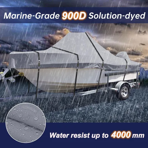 Miniatura 6 de 900D - Funda para botes con consola central, con correas de hebillas metálicas completas a prueba de viento, resistente para botes con consola
