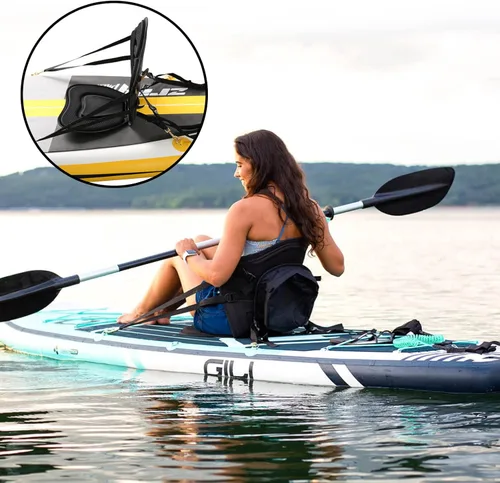 Miniatura 7 de HLOGREE Asientos de kayak: 1/2 pieza, cojín acolchado grueso con soporte de respaldo, compatible con canoa y Ocean Sup
