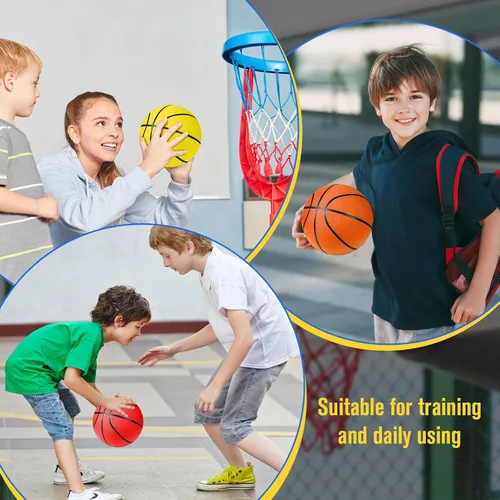 Miniatura 5 de Jerify - Juego de 12 pelotas de baloncesto de goma de tamaño oficial para niños, junior y jóvenes, para interiores y exteriores, con bomba, regalos