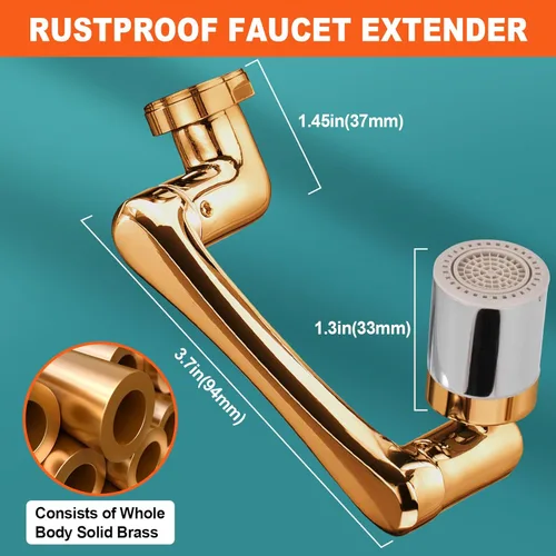 Miniatura 5 de Spurtar Aireador Extensor de Grifo Giratorio de 1440° para Fregadero para Niños Pequeños, 2 Modos de Rociador Cabezal Giratorio de Baño Cocina 1