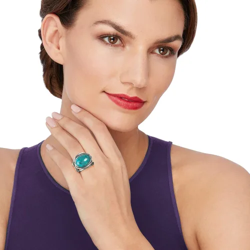 Miniatura 2 de Ross-Simons Anillo turquesa en plata de ley