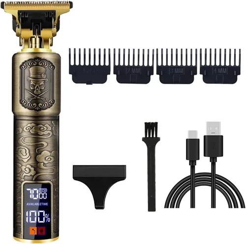 Miniatura 46 de Cortadora de pelo profesional para hombres y mujeres, inalámbrica, recargable, recortadora de pelo, kit de aseo de corte de cuerpo de metal