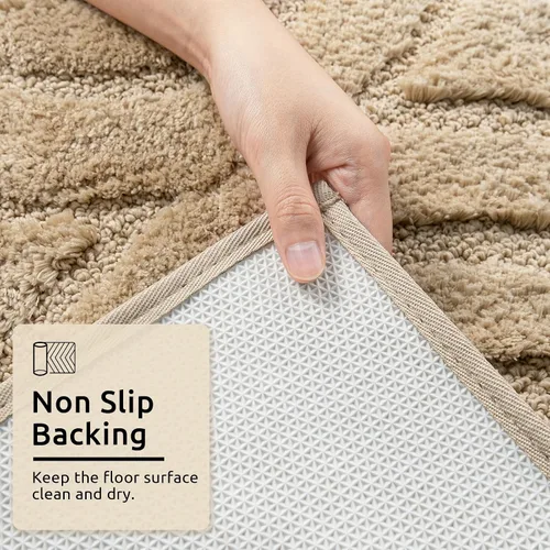 Miniatura 6 de DEXDE Alfombras de Baño Corredor 24x47 pulgadas Alfombra de Baño Larga Antideslizante Suave Lavable Alfombras de Baño Grandes para Baño Dormitorio