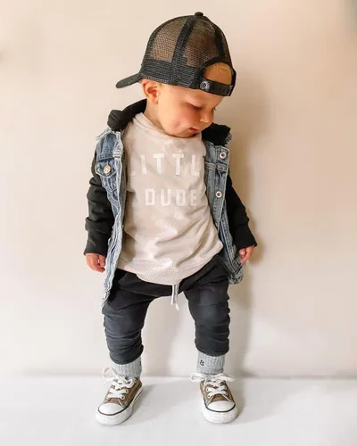 Miniatura 135 de Conjunto de 2 piezas de sudadera de manga larga con cuello redondo y pantalones casuales para bebés y niños pequeños