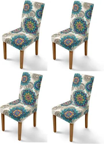 Miniatura 34 de Rnyleeg Red Rose Butterfly Chair Covers for Living Room No Arms Stretch Dining Chair Covers Set of 6 Soft Washable Kitchen Chair Protector Cover