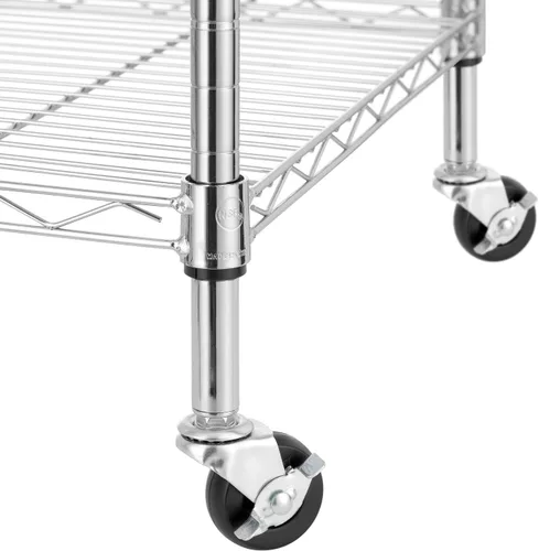 Miniatura 8 de Finnhomy Estantería de alambre resistente de 6 niveles con ruedas de 18 x 18 x 72 pulgadas, 6 estantes, estante de almacenamiento con tubo de acero