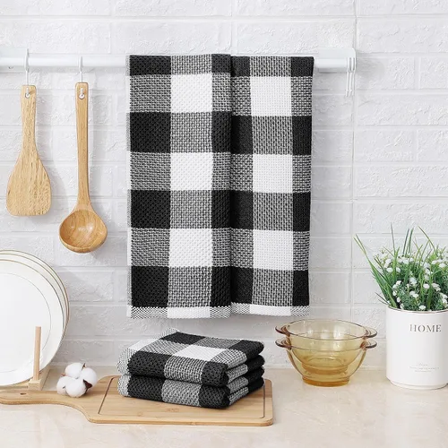 Miniatura 7 de Mordimy Toallas de cocina 100% algodón con tejido de gofre, 13 x 28 pulgadas, paños de cocina súper suaves y absorbentes para secar platos, paquete