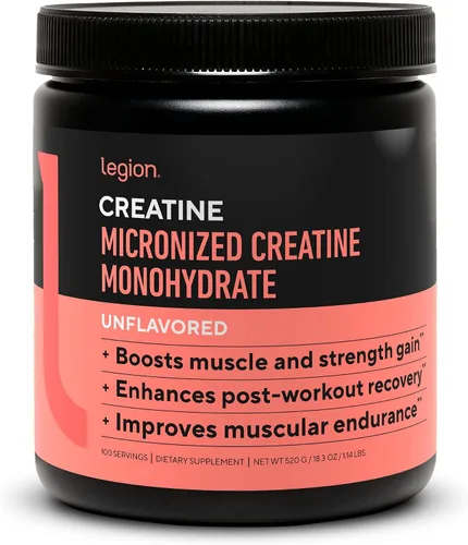 Miniatura 7 de Suplemento de Monohidrato de Creatina Micronizada LEGION - Polvo de Creatina Limpio para Ganancia Muscular y Recuperación Post Entrenamiento