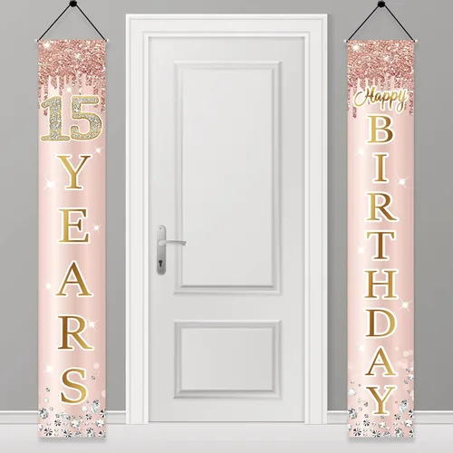 Miniatura 10 de Decoración de cumpleaños número 13 para niñas, cartel de feliz cumpleaños de 13 adolescentes, suministros para fiesta, telón de fondo de cumpleaños