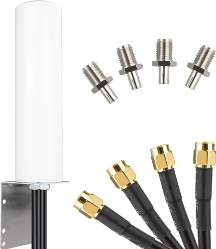 Miniatura 8 de Antena 4x4 MIMO 4G LTE 5G 600-6000MHz Antena WiFi omnidireccional con conector SMA TS9 Cable RG58 de 9.84 pies para T-Mobile Home Internet Verizon