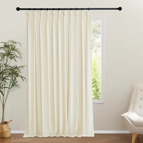 Miniatura 29 de KGORGE Cortinas de terciopelo verde cazador con pliegues pinzados de 84 pulgadas, con aislamiento térmico para oscurecer habitaciones, con anillas