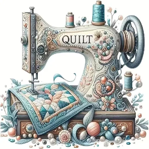 Kits de punto de cruz estampado para máquina de coser, máquina de coser vintage, kits de punto de cruz para adultos, patrones de punto de cruz de