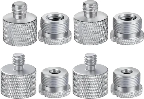 Miniatura 10 de IXTECH Juego de adaptadores de soporte de micrófono, kit de adaptador de soporte de micrófono de metal de 8 piezas, adaptador de rosca de 3/8 a 5/8