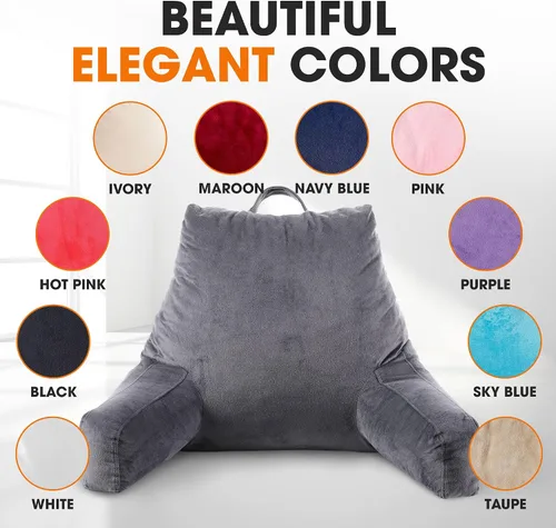 Miniatura 6 de Cheer Collection - Almohada de lectura y juego de espuma con reposabrazos y funda de terciopelo lavable