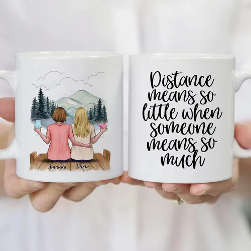 Miniatura 5 de Gossby Taza de Café Personalizada de Amistad - Regalo Personalizado de Larga Distancia para Mujeres Mejores Amigas con Diseño, Nombre - Navidad