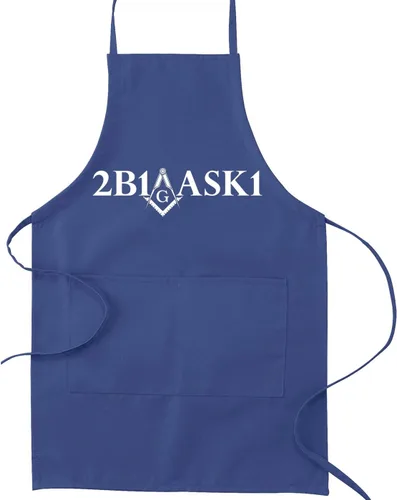 Miniatura 3 de 2B1ASK1 Square & Compass Masonic Cooking Kitchen Delantal - [Negro]