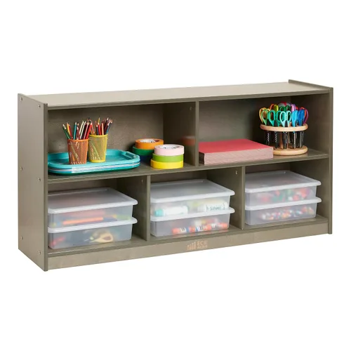 Miniatura 11 de ECR4Kids Gabinete de almacenamiento móvil de 5 compartimentos, para niños pequeños, mobiliario para aulas, Gris lavado