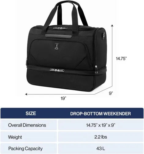 Miniatura 5 de Travelpro Maxlite 5 - Bolsa de viaje ligera para viajes nocturnos, con compartimento inferior caído, bolsa de viaje