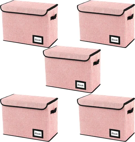 Miniatura 14 de Paquete de 2 cajas de almacenamiento para cómics, colección de 40 cm x 20 cm x 30 cm, plegable, contenedor organizador para 160-180 cómics, estante