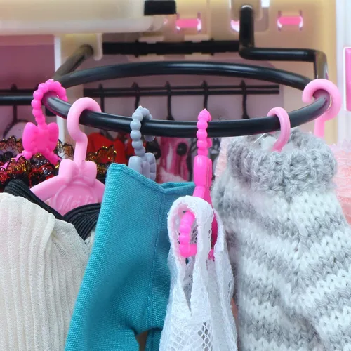 Miniatura 4 de 80 piezas de ganchos de plástico accesorios para muñeca de 11.5 pulgadas vestido vestido