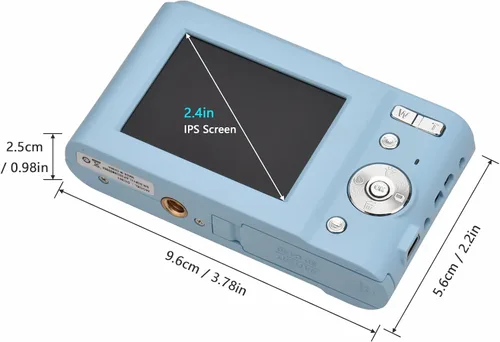 Miniatura 9 de Andoer - Cámara digital portátil de 48 Mpx. y 1080P con pantalla IPS de 2,4 pulgadas, zoom de 16x, enfoque automático, temporizador automático, Azul