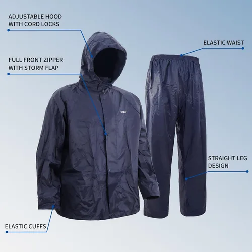Miniatura 4 de Traje impermeable al aire libre impermeable transpirable alto rendimiento duradero lluvia Gear chaqueta con capucha