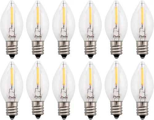Miniatura 7 de Creative Hobbies Bombillas LED de noche, 4 W, 5 W, 6 W, 7 W, equivalente a incandescente, base de candelabro C7, cuerdas de luz de Navidad