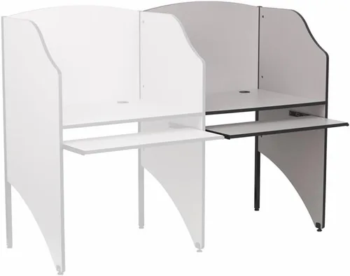 Miniatura 4 de Flash Furniture Jordan - Carrel de estudio complementario en acabado gris nebulosa