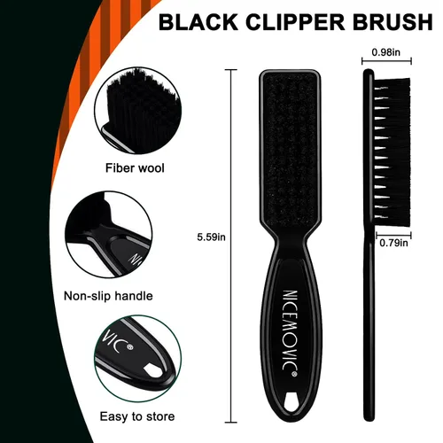 Miniatura 2 de NICEMOVIC Cepillos de peluquero, 10 piezas de cepillo de limpieza de cerdas de nailon con mango de plástico, suministros de limpieza Negro