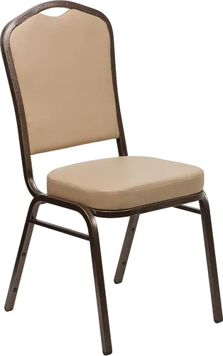 Miniatura 34 de Flash Furniture HERCULES Series - Silla apilable para banquetes con respaldo de corona en tela negra con estampado, marco de vena plateada Tela